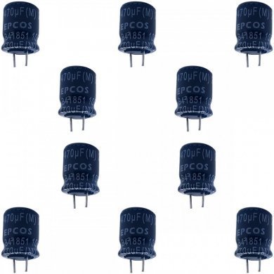 B41851A5477M-KIT10 Capacitor eletrolitico EPCOS 470uF 25V (Kit 10x)