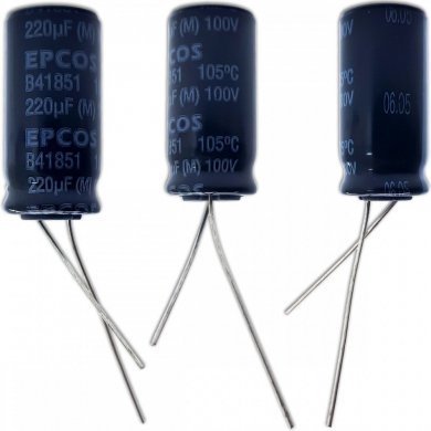 Capacitor eletrolitico EPCOS 220uF 100V (Kit 10x)