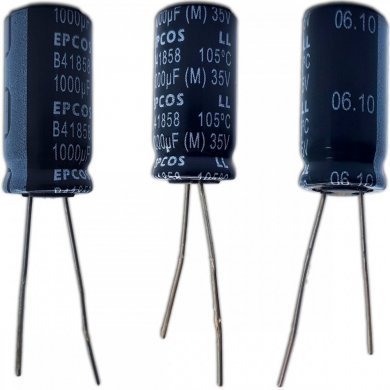 Capacitor eletrolitico EPCOS 1000uF 35V (Kit 5x)