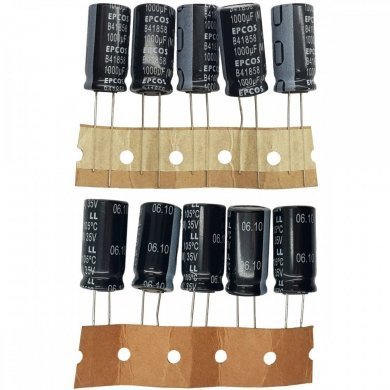 Capacitor eletrolitico EPCOS 1000uF 35V (Kit 5x)