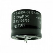 Epcos capacitor eletrolico 150uf 400V 105º Largura 30mm x Altura 25mm, vida útil aproximada 3000Hrs