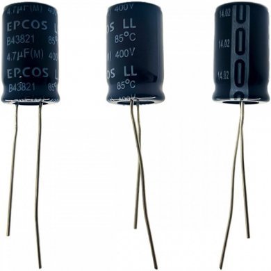 Capacitor eletrolitico EPCOS 4.7uF 400V (Kit 5x)