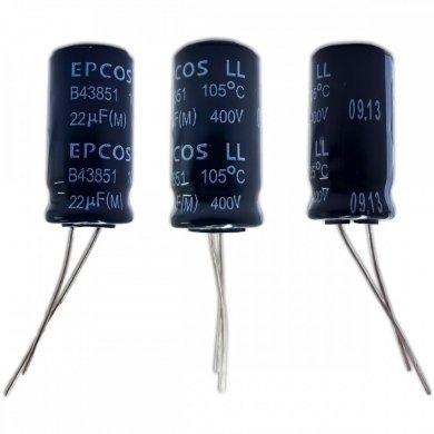 B43851F9226M-KIT10 Capacitor eletrolitico EPCOS 22uF 400V (Kit 10x)