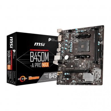 B450M-A-PRO-MAX MSI Placa Mãe B450M-A PRO MAX AM4 DDR4 até 64GB