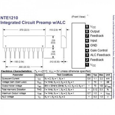 BA313 Ci Pre Amplificador de Audio Dois Canais