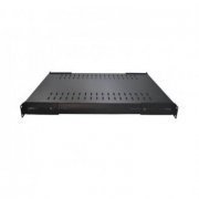 WJ Moreira Bandeja Fixa 1U 500mm 19pol preto Bandeja perfurada com 4 pontos de fixação, carga máxima de 50kg (