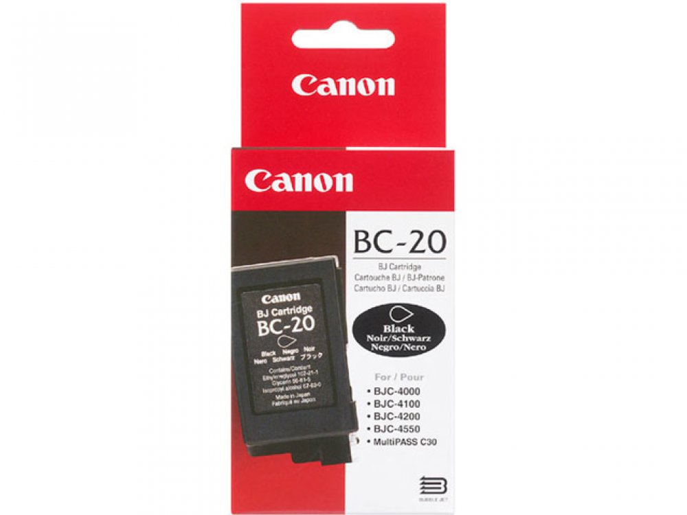 Cartucho de Tinta Canon BC-20 Preto Cabeça de Impress