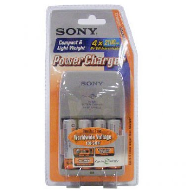 BCG-34HLD4 Carregador de Pilhas AA e AAA SONY BCG-34HLD4. Acompanha 4 Pilhas