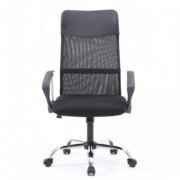 Bluecase cadeira office supervisor black suporta até 150kg apoio de braço de nylon e metal cromado base cromada giratória