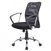 Bluecase cadeira office secretária black com apoio para braços e base giratória suporta até 100kg 