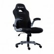 Bluecase cadeira gamer silver preto suporte até 150Kg, braço escamoteavel, couro sintetico PU