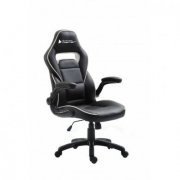 Bluecase Cadeira Gamer Mercury Cor: Branco e Preto / Braço escamoteável / Tecido sintético PU / Class-4 gas li