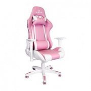 Bluecase cadeira gamer titanium reclinável suporta até 120Kg, tecido sintetico PU, rosa e branco