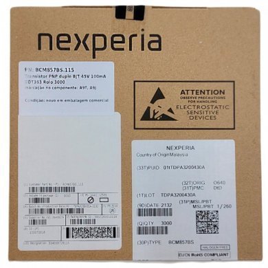 BCM857BS.115 Transistor PNP duplo BJT 45V 100mA SOT363 Rolo 3000