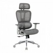 Bluecase Cadeira Office Ergo Master cinza claro em tecido mesh certificado BIFMA com suporte até 135kg