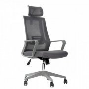 Bluecase Cadeira Office Ergo Prime BCOP-01 cinza em tecido mesh com suporte até 100kg