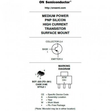 BCP69T1G Transistor BJT 20V 1A PNP SOT-223-4