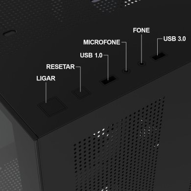 BG-064-BK Bluecase gabinete gamer Pure PRO com 3x fans rainbow preto