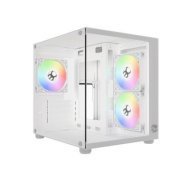 Bluecase gabinete gamer Pure PRO com 3x fans rainbow branco Mid tower frontal e lateral em vidro temperado