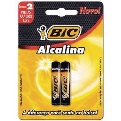 BIC-2PecasAAA Pilha BIC Alcalina AAA 1,5V (2 unid)