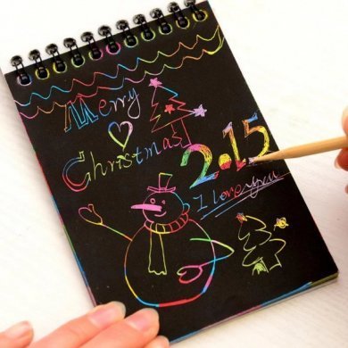 Caderno De Desenho Com Papel Mágico Colorido