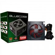 Bluecase Fonte 500W PFC Ativo ATX 2.2 Bivolt automático, Proteção de curto nas saídas, 3 conectores SATA, 2 co