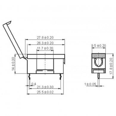 Kit 25x porta fusivel de vidro 5x20mm para PCB