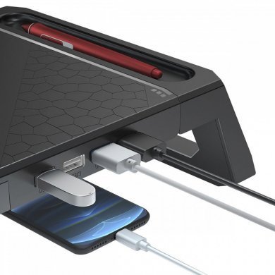 BM-100BK C3Tech suporte para monitor BM-100 4x USB preto