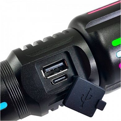 BM-8541 Lanterna tática LED canhão recarregável USB-C