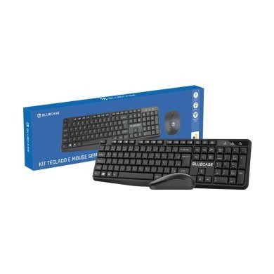 BMTW01-PT Bluecase kit mouse teclado sem fio 2.4GHz ABNT2 USB preto