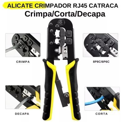 BOM-1713 Bomvink Alicate Crimpador com catraca RJ11 RJ12 RJ45-8P6P