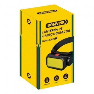 Lanterna de cabeça com LED COB recarregável USB-C