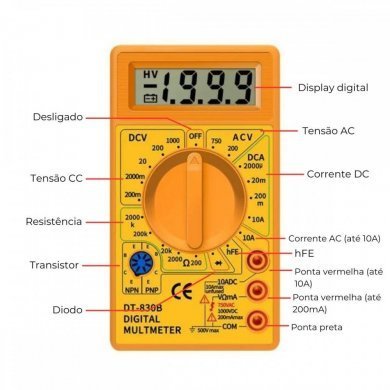 BOM-6002 Bomder Multímetro digital 750VCA CATII AC e DC