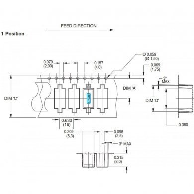 DIP Switch SPST 1P 100mA 5V (Kit com 10x und)
