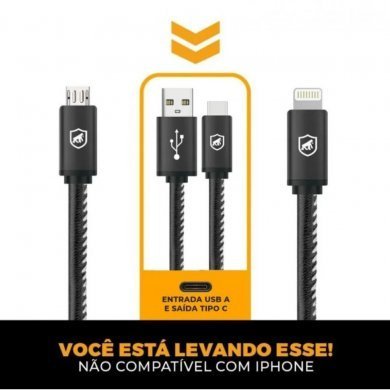 Gorila Shield Cabo Turbo Militar USB Tipo-C 1.5m
