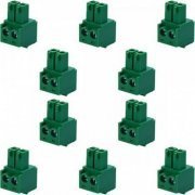 Borne plug KRE 2 vias fêmea verde (Kit 10x und) Kit c