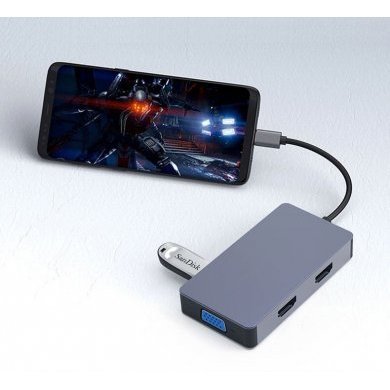 Docking Station Hub USB Tipo-C 5 em 1