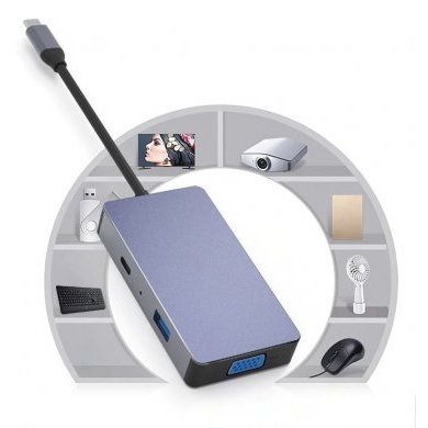 Docking Station Hub USB Tipo-C 5 em 1