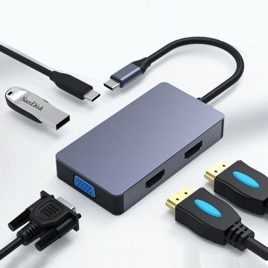 BS-HV501 Docking Station Hub USB Tipo-C 5 em 1