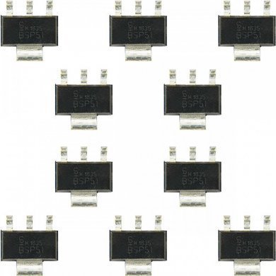 BSP51 10x Transistor NPN Darlington 60V 1A 200Mhz SOT223