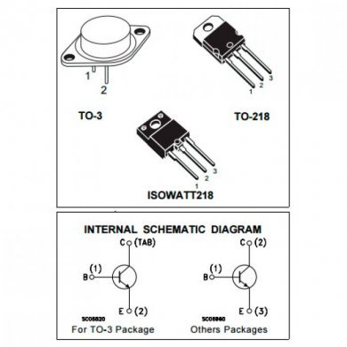 Transistor de Potencia NPN BJT 450V 15A