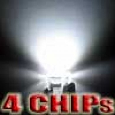 BUWLC262W100BC23 LED Piranha Super Flux Branco 5mm 4 Chips 9000 a 10000mcd, 3.3 vo