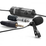 BOYA microfone de lapela omnidirecional cabo de 6 metros, ideal para câmeras DSLR, smartphone e computador