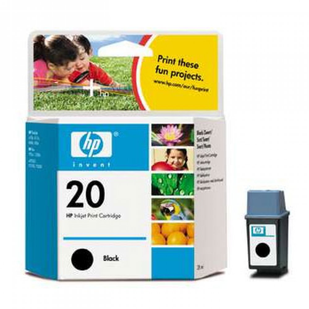 Cartucho de Tinta HP 20 Preto, 28 ml, Rendimento aprox. de 455 págs.