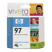 Cartucho de Tinta HP 97 Tricolor, 14 ml, Rendimento aprox. de 450 páginas