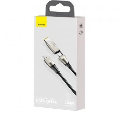 Baseus cabo 2em 1 USB-C e square plug DC 100W 2m