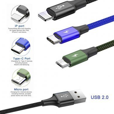 CA1T4-E01 Baseus Cabo Multi Charger 4in1 Multi-coloured