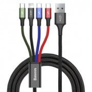 Baseus Cabo Multi Charger 4in1 Multi-coloured 1x Micro USB 1x Lightning 2x USB tipo C