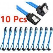 Cabo SATA 6Gbs 40cm com trava - kit com 10 peças compatível com SATA I 1.5Gbs, SATAII 3Gbs, SATAIII 6Gbs