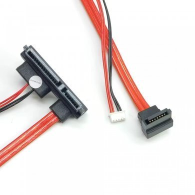 CABO-SATA-NUC Cabo SATA 7+15 pinos 90 graus para SATA 7 pinos + 5 pinos